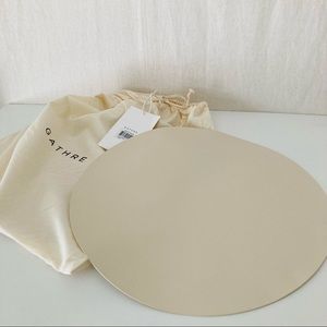 Gathre Ivory Leather Round Placemats (set of 4)